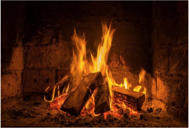 Фон с изображением костра, огня, камина